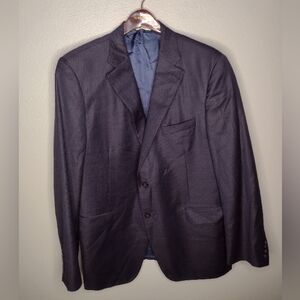 Samuelsohn Mens Suit Sport Coat Jacket Blazer Plaid 46R Blue B13